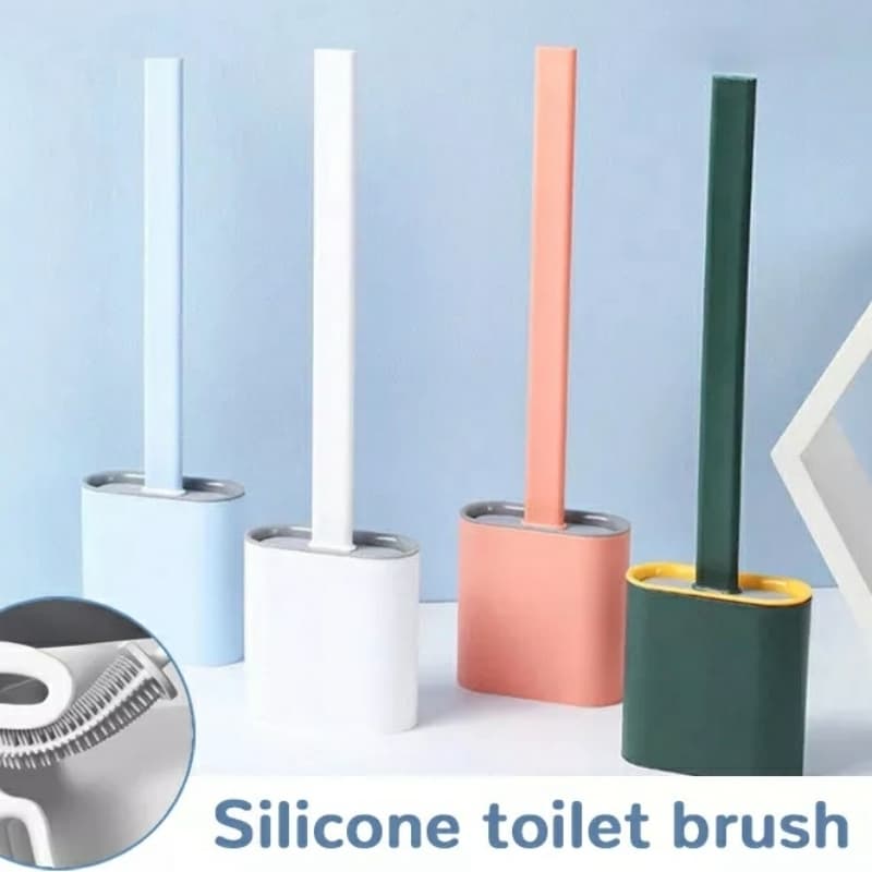 Silicone toilet brush with standable box