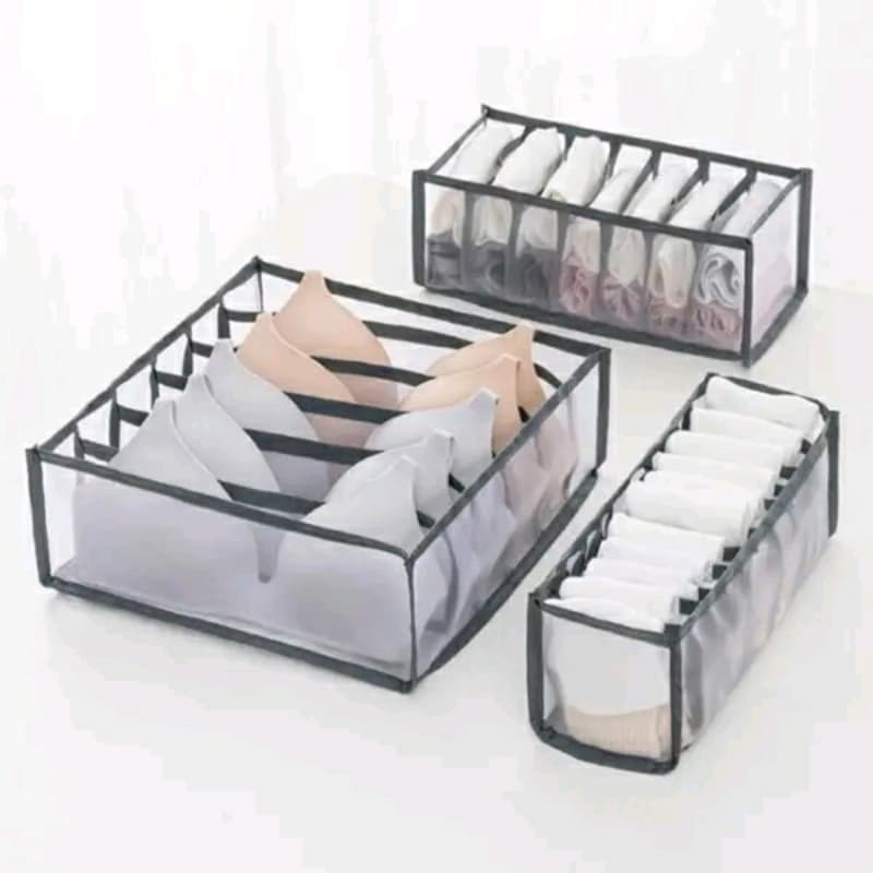 3 pcs set mesh drawer organizer for clothing closet organizer foldable stor