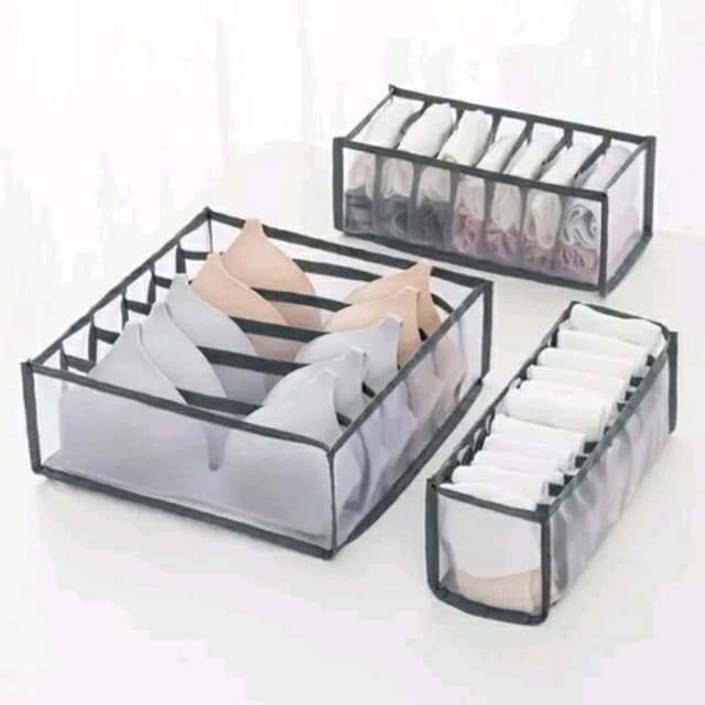 3 pcs set mesh drawer organizer for clothing closet organizer foldable stor