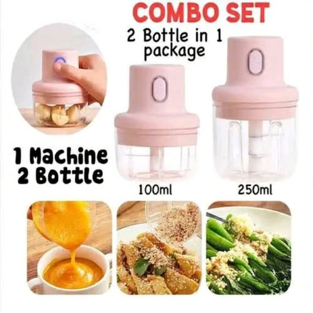 Electric mini grinder chopper Combo set (1 machine 2 bottle)